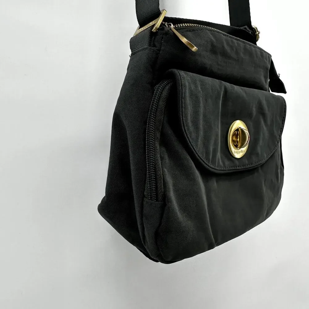 Baggallini Provence Crossbody Bag Water Resistant Zip Adjustable Black One Size